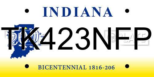 TK423NFP Indiana License Plate