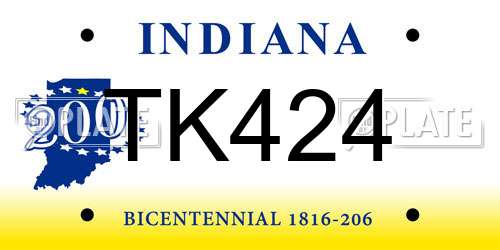 TK424 Indiana License Plate