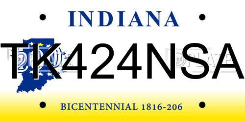 TK424NSA Indiana License Plate