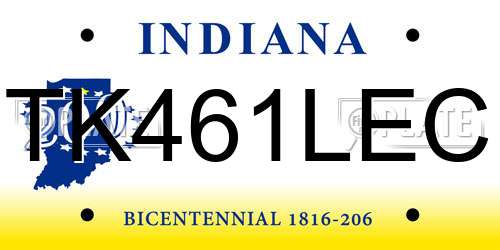 TK461LEC Indiana License Plate