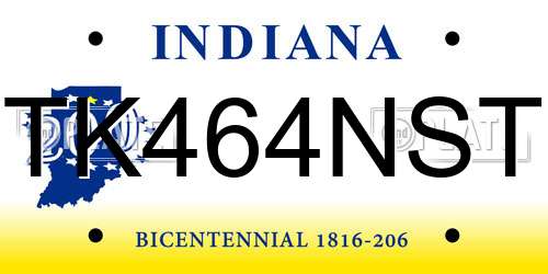 TK464NST Indiana License Plate