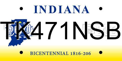 TK471NSB Indiana License Plate