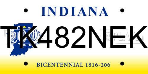 TK482NEK Indiana License Plate