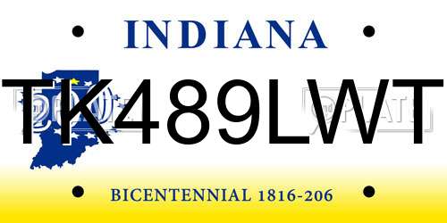 TK489LWT Indiana License Plate