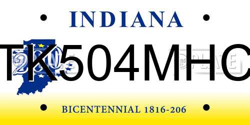 TK504MHC Indiana License Plate