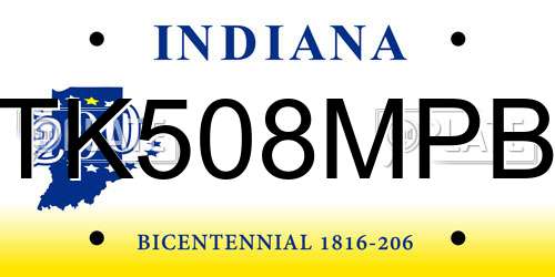 TK508MPB Indiana License Plate