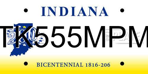 TK555MPM Indiana License Plate