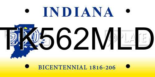 TK562MLD Indiana License Plate
