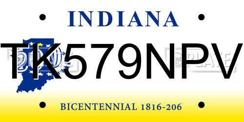 TK579NPV Indiana License Plate