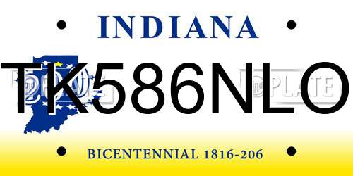 TK586NLO Indiana License Plate