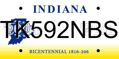 TK592NBS Indiana License Plate