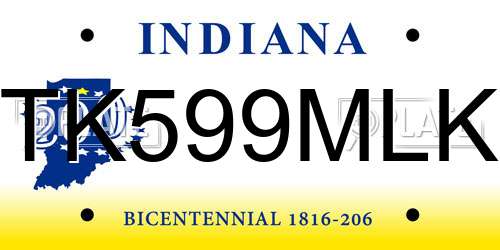 TK599MLK Indiana License Plate