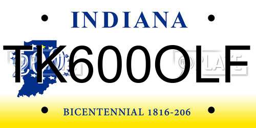 TK600OLF Indiana License Plate