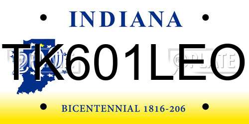 TK601LEO Indiana License Plate