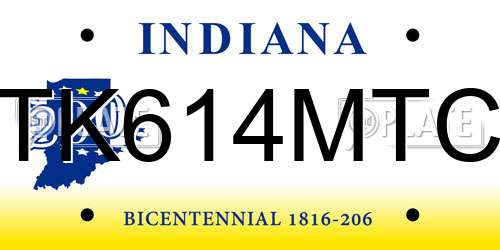 TK614MTC Indiana License Plate
