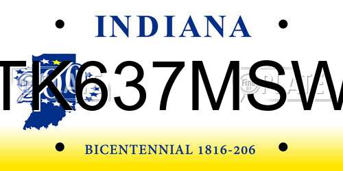 TK637MSW Indiana License Plate