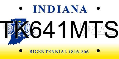 TK641MTS Indiana License Plate