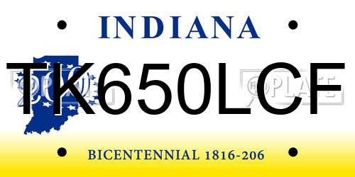 TK650LCF Indiana License Plate