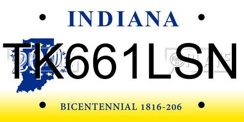 TK661LSN Indiana License Plate