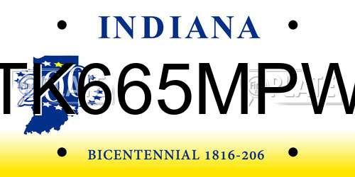 TK665MPW Indiana License Plate