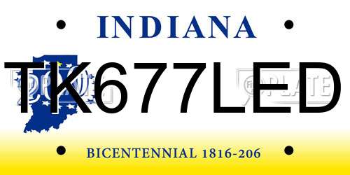 TK677LED Indiana License Plate