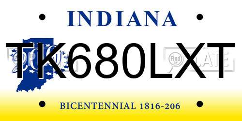 TK680LXT Indiana License Plate