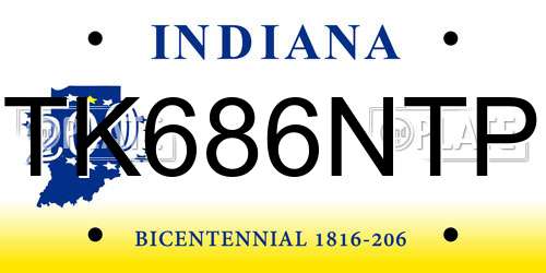TK686NTP Indiana License Plate