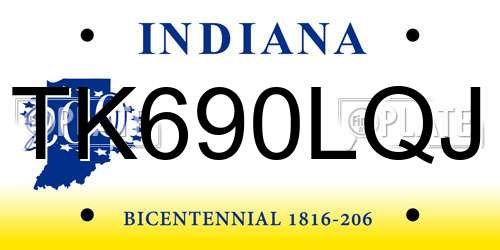 TK690LQJ Indiana License Plate