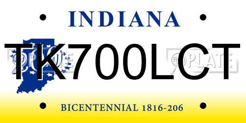 TK700LCT Indiana License Plate