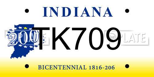 TK709 Indiana License Plate