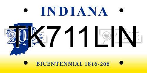 TK711LIN Indiana License Plate