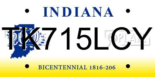 TK715LCY Indiana License Plate