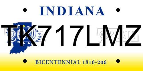 TK717LMZ Indiana License Plate