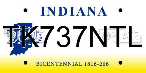TK737NTL Indiana License Plate