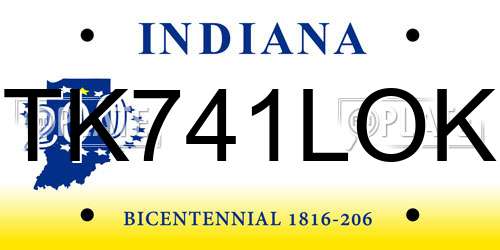 TK741LOK Indiana License Plate