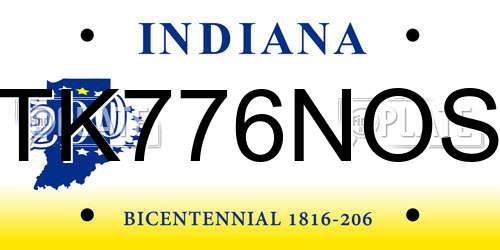 TK776NOS Indiana License Plate
