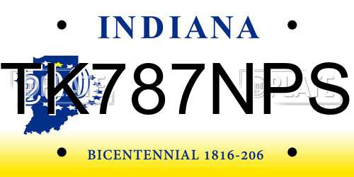 TK787NPS Indiana License Plate