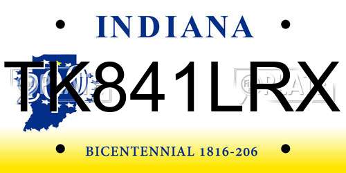TK841LRX Indiana License Plate