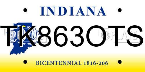 TK863OTS Indiana License Plate