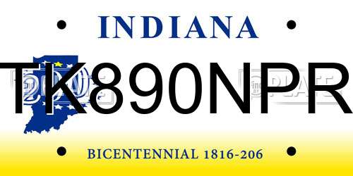 TK890NPR Indiana License Plate