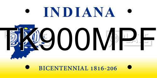 TK900MPF Indiana License Plate