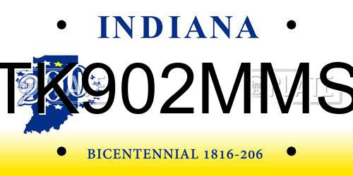 TK902MMS Indiana License Plate