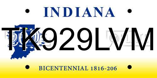 TK929LVM Indiana License Plate