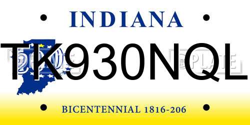 TK930NQL Indiana License Plate