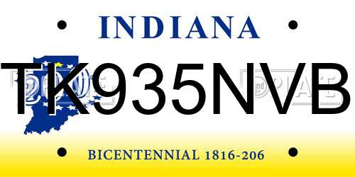 TK935NVB Indiana License Plate