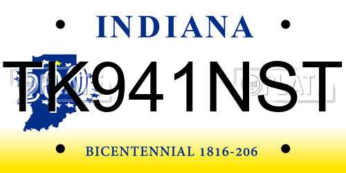 TK941NST Indiana License Plate