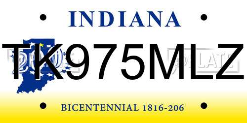 TK975MLZ Indiana License Plate