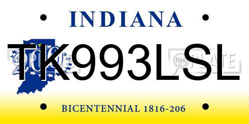TK993LSL Indiana License Plate