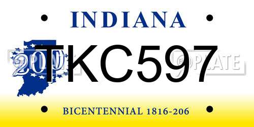 TKC597 Indiana License Plate