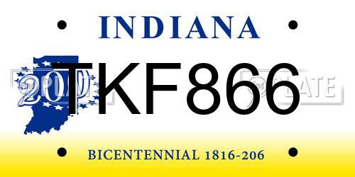 TKF866 Indiana License Plate